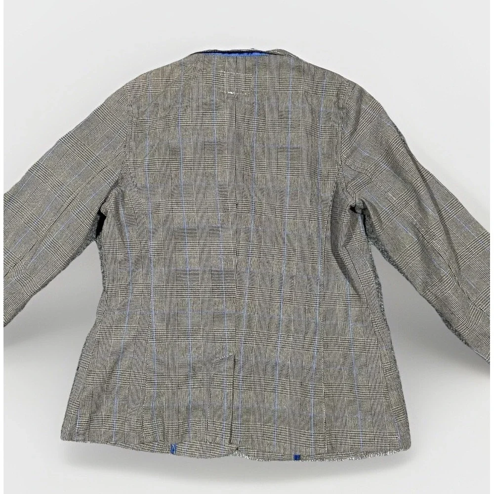 Converse One Star Mens XS Grey Blue Glen Plaid Cotton 2 Button‎ Blazer Jacket
